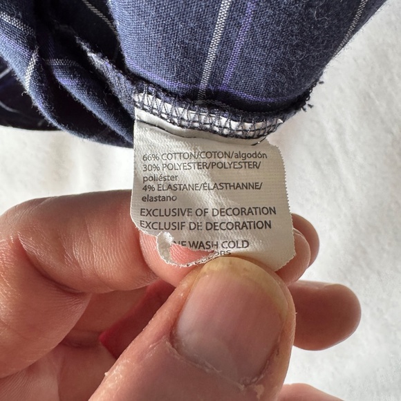 Jack Nicklaus Men's Long Sleeve Check Button Up Casual Dress Shirt Navy/Purple M - Picture 9 of 14